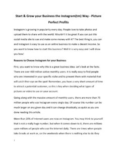 682437a176503 start grow your business the instagram tm way picture perfect profits Kitap Kapağı