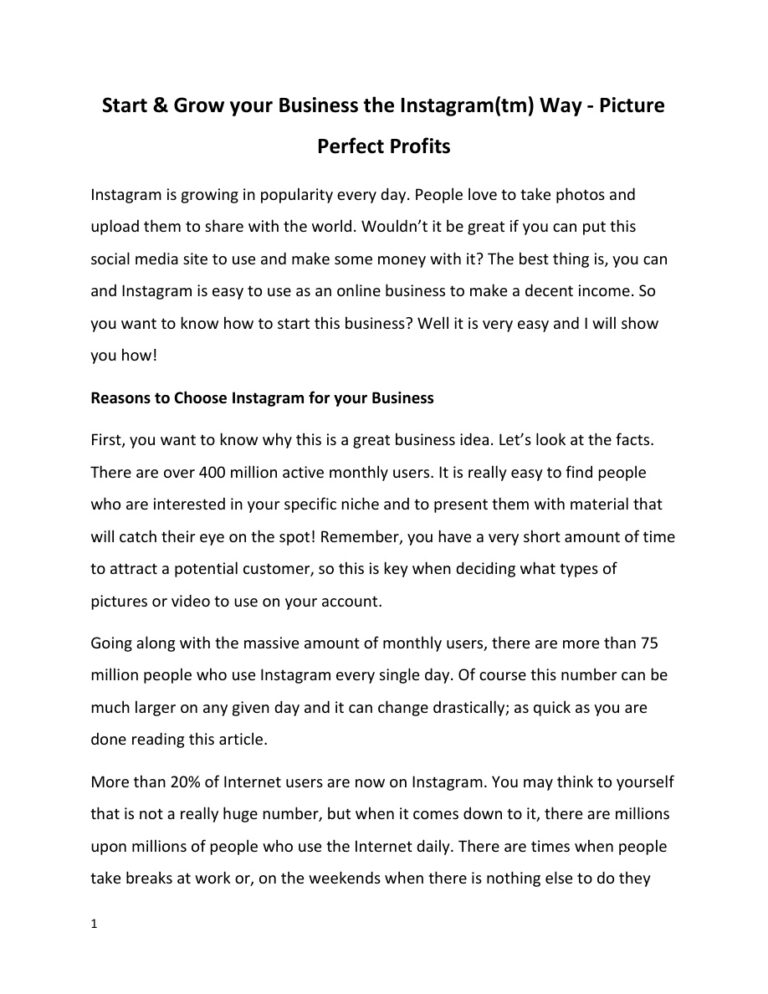 Start & Grow Your Business the Instagram Way PDF Download – Unknown Author