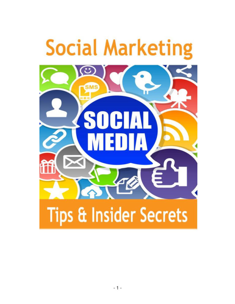 Social Marketing Tips and Insider Secrets PDF Download – Unknown Author