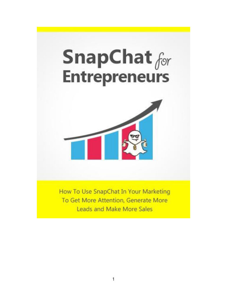 Snapchat for Entrepreneur PDF Download – Unknown Author