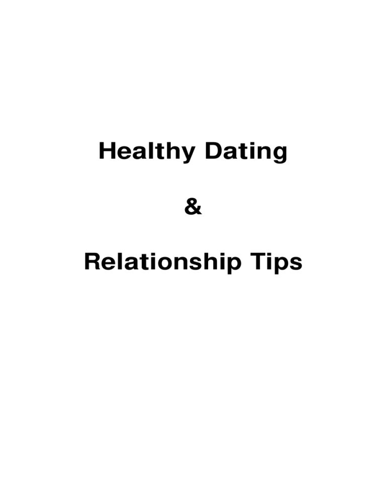Healthy Dating Relationship Tips PDF Download – Unknown Author