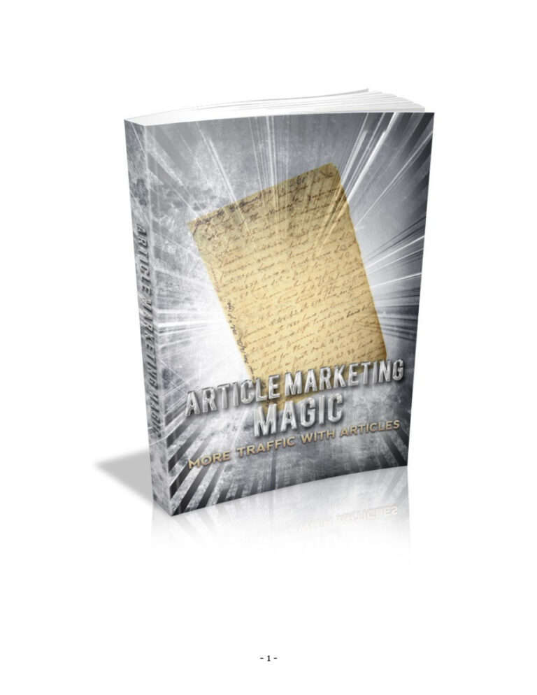 Article Marketing Magic PDF Download – Unknown Author