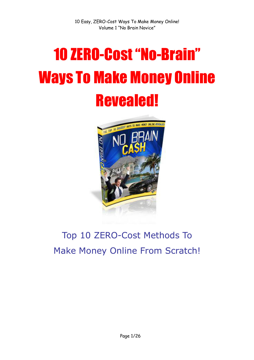 No Brain Cash: No Brain Novice PDF Download