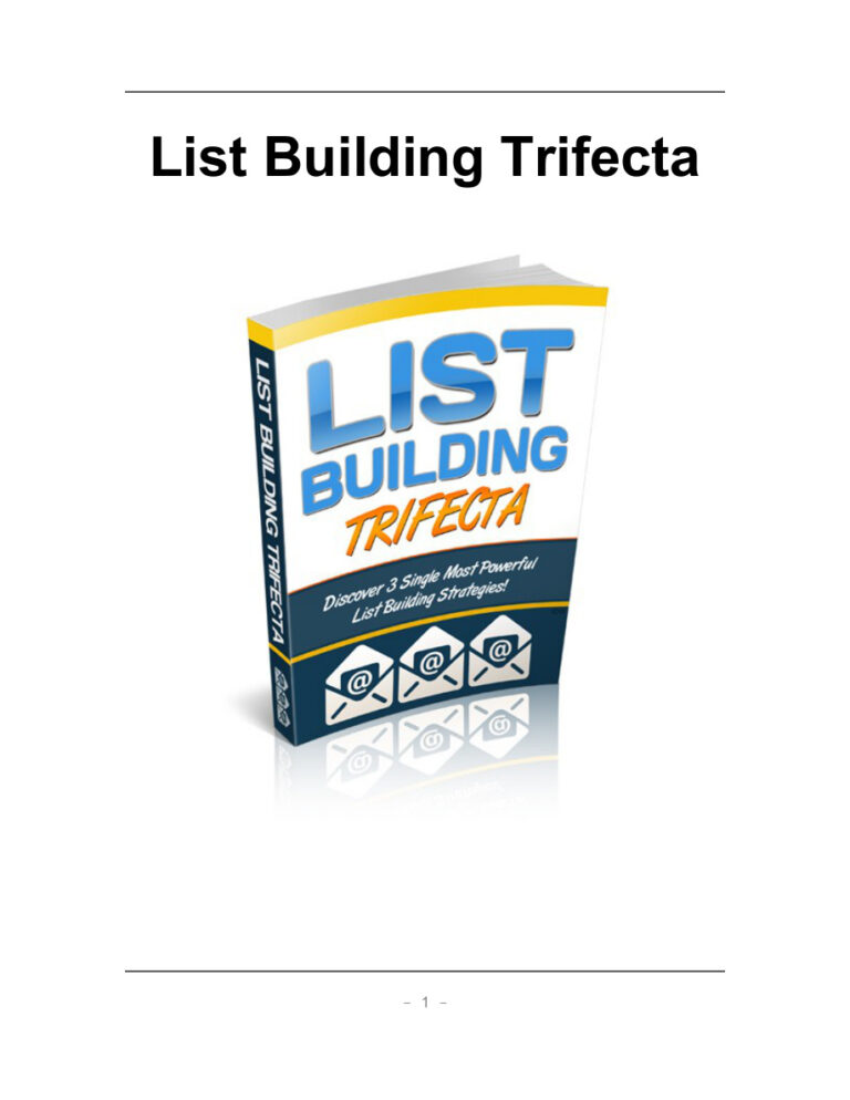 List Building Trifecta PDF Download – Unknown Author