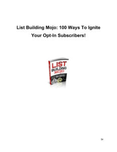 682c647d915aa list building mojo 100 ways to ignite your opt in subscribers Kitap Kapağı
