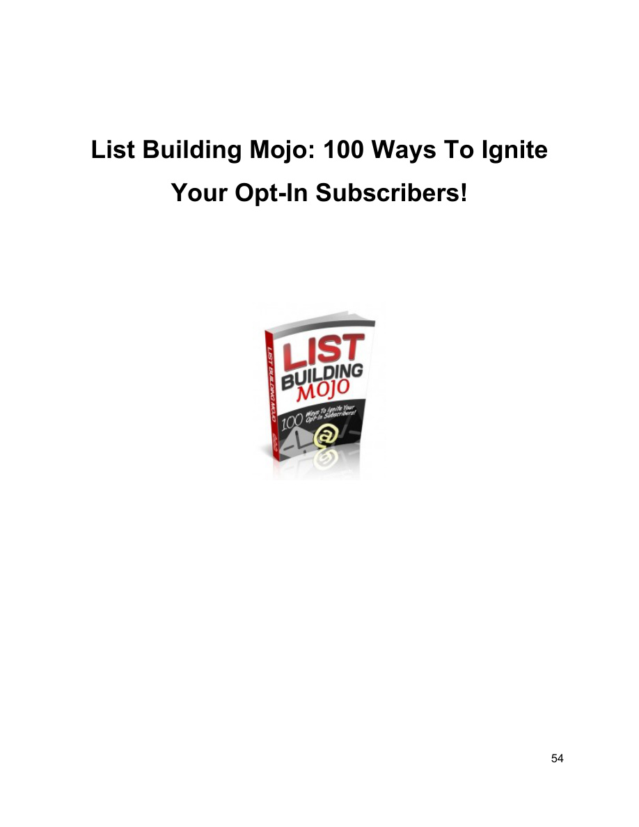 List Building Mojo PDF Download