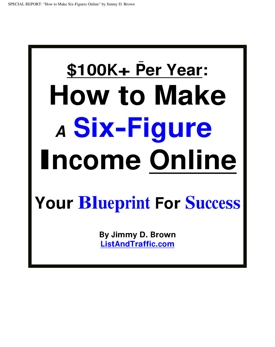 How to Make a Six Figure Income Online PDF Download