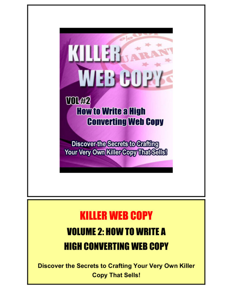 Killer Web Copy (Volume 2) PDF Download – Unknown Author