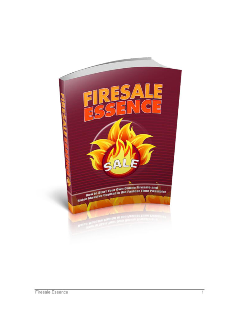 Firesale Essence PDF Download – Unknown Author