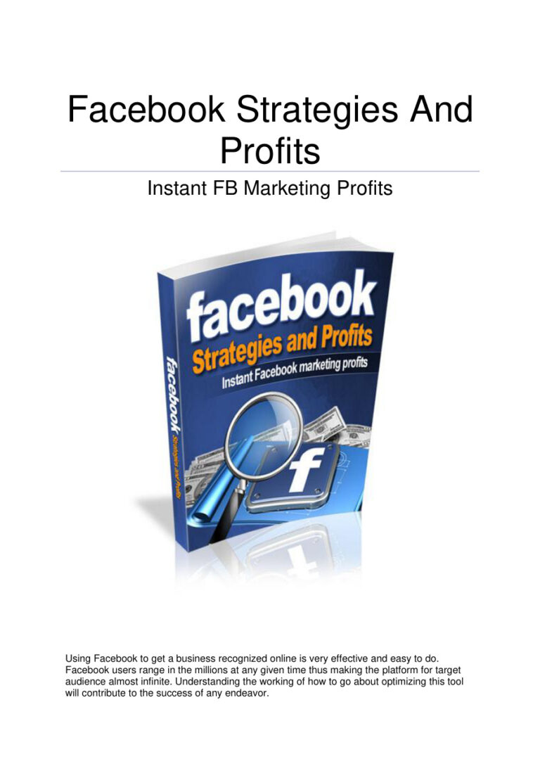 Facebook Strategies and Profits PDF Download – Unknown Author