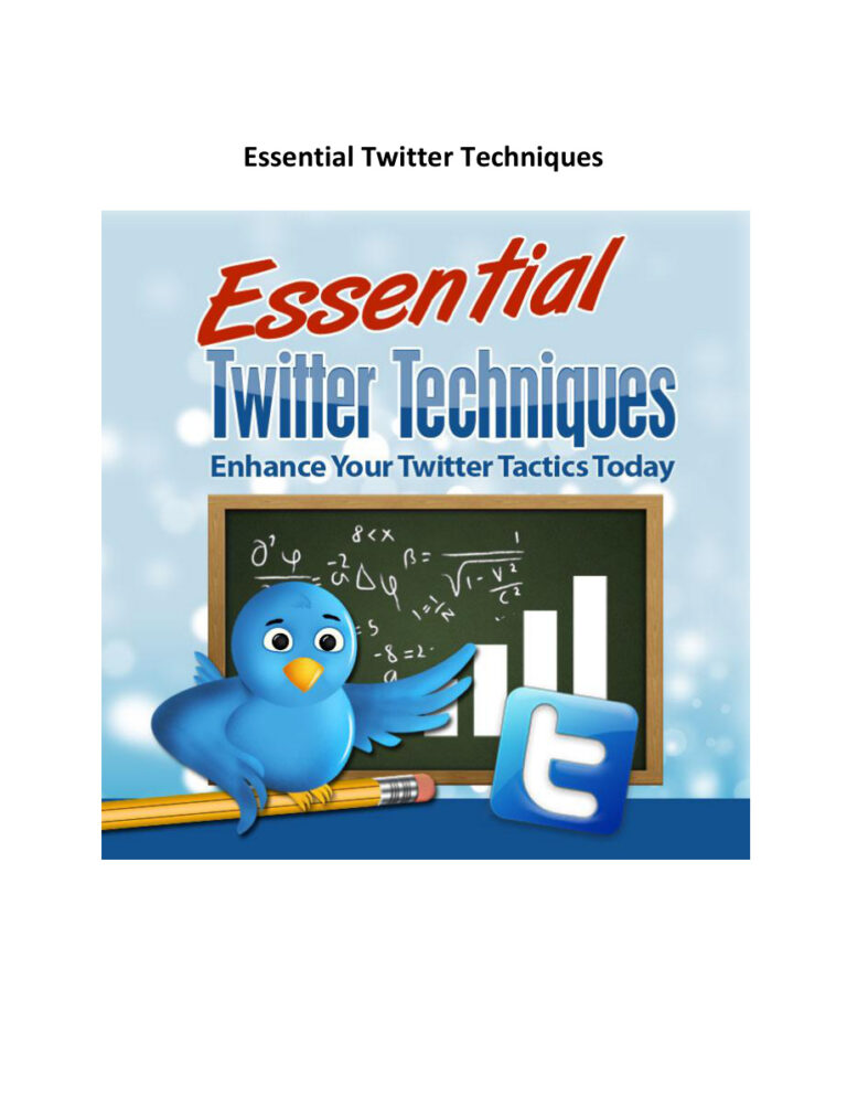 Essential Twitter Techniques PDF Download – Unknown Author