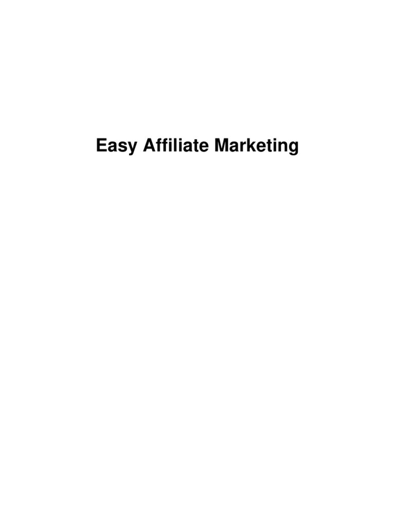 Easy Affiliate Marketing PDF Download – Unknown Author