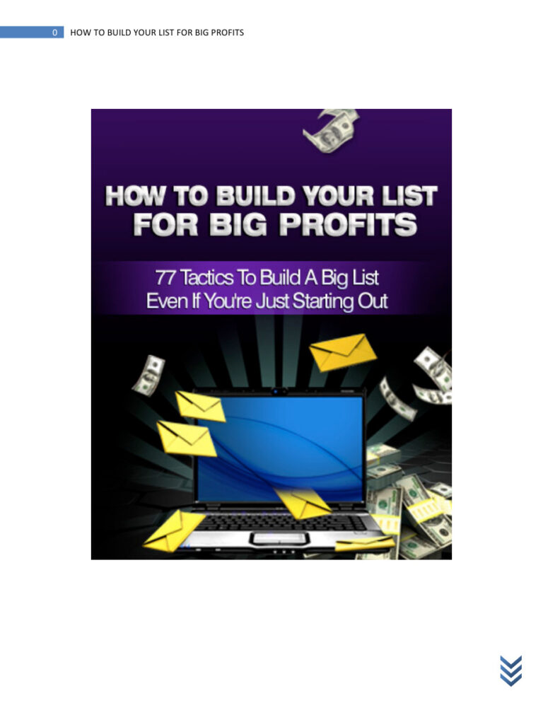 How to Build Your List for Big Profits PDF Download – Unknown Author
