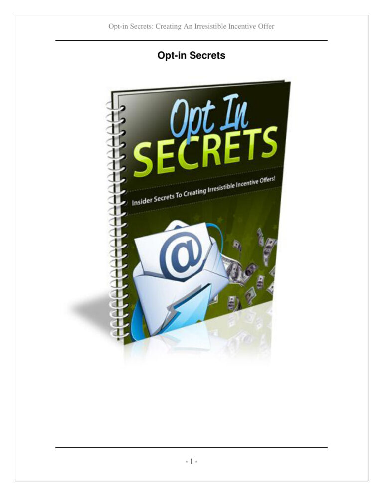 Opt-In Secrets PDF Download – Unknown Author