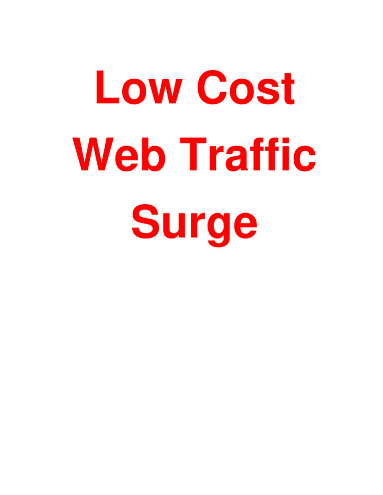 Low-Cost Web Traffic Surge PDF Download – Unknown Author