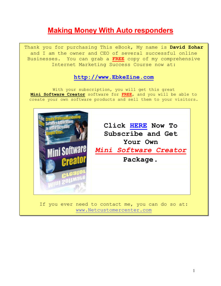 Making Money with Auto-Responders PDF Download – Unknown Author