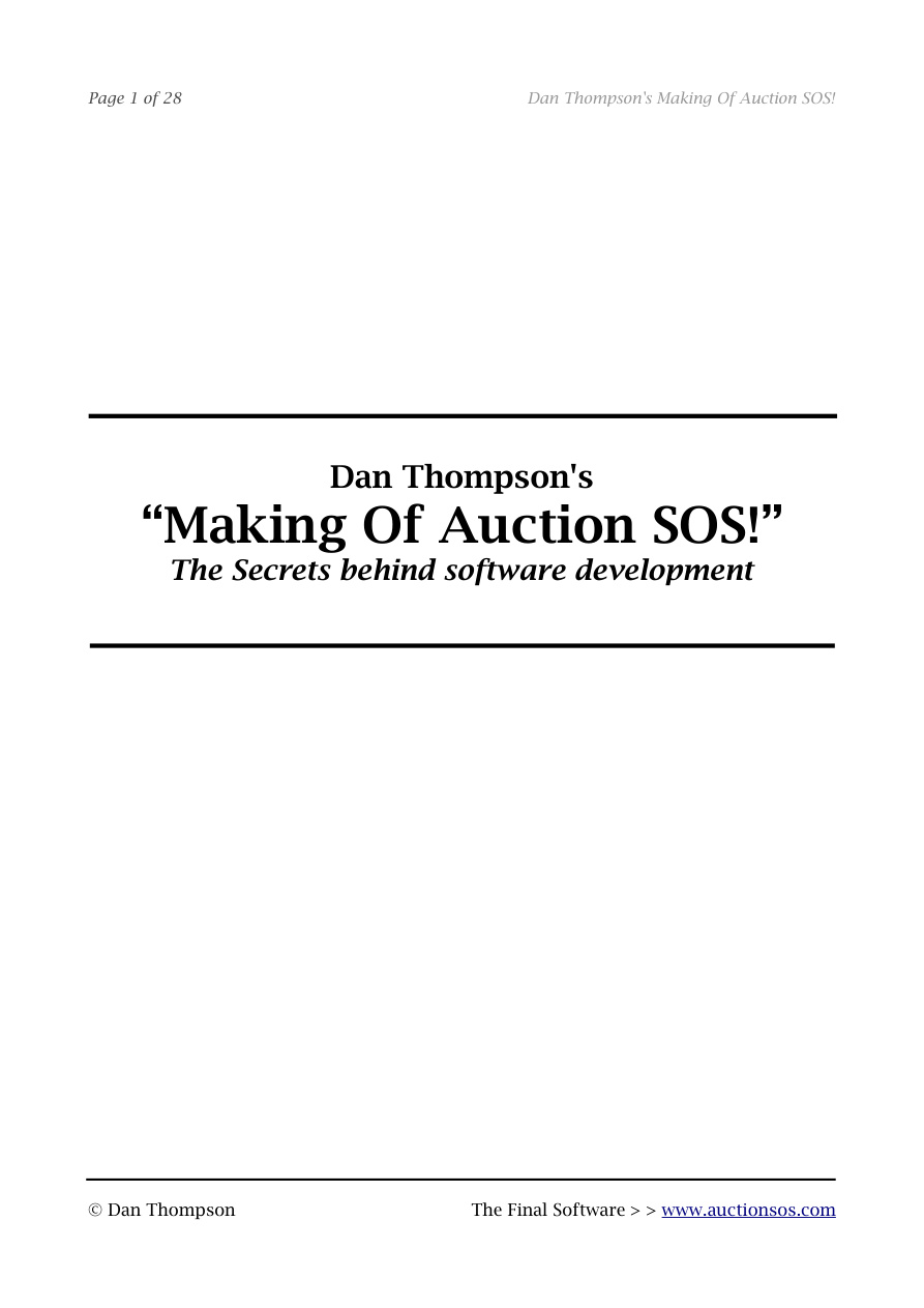 Making of Auction SOS PDF Download