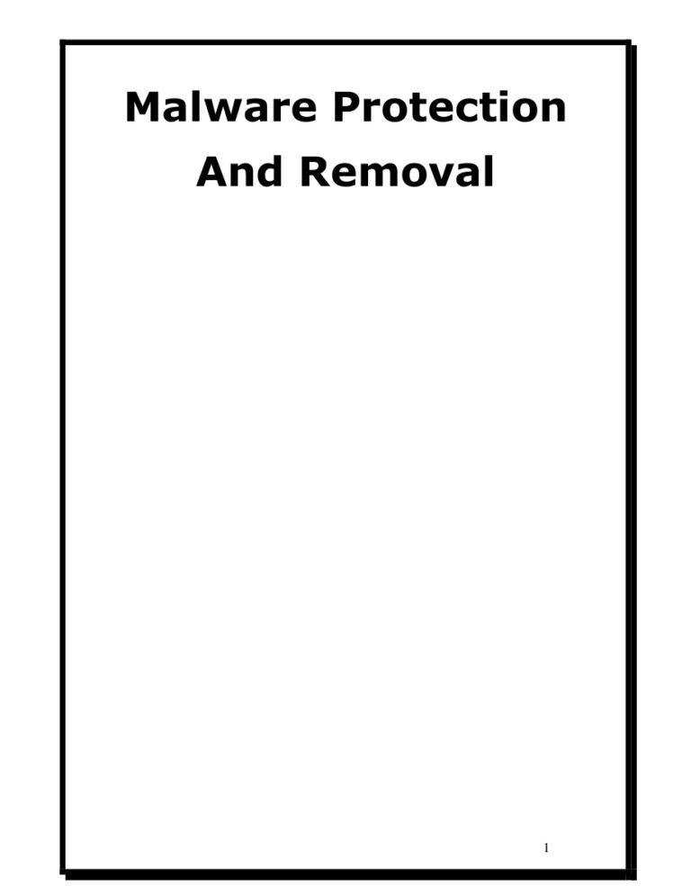 Malware Protection and Removal PDF Download – Unknown Author