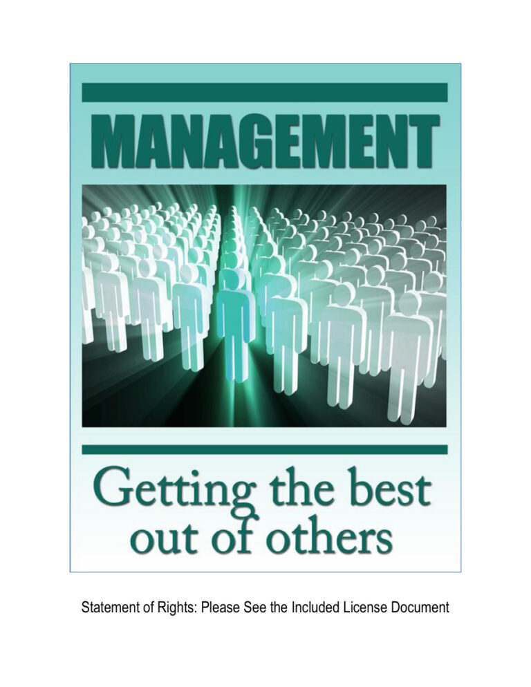 Management: Getting the Best Out of Others PDF Download – Unknown Author