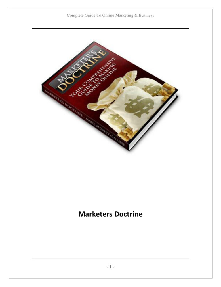 Marketers Doctrine PDF Download – Unknown Author