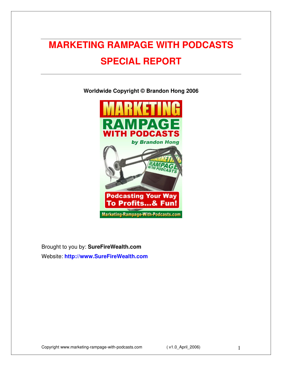 Marketing Rampage with Podcasts PDF Download