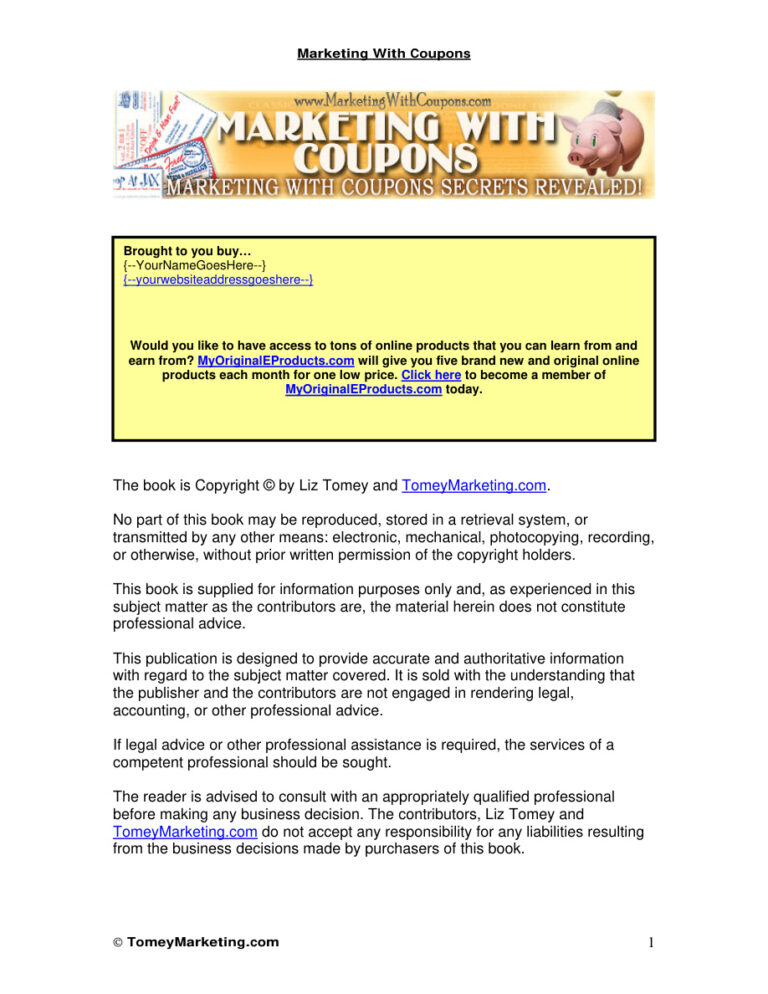 Marketing with Coupons PDF Download – Unknown Author