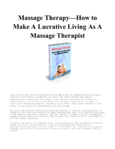 6836a43da343e massage therapy how to make a lucrative living as a massage therapist Kitap Kapağı