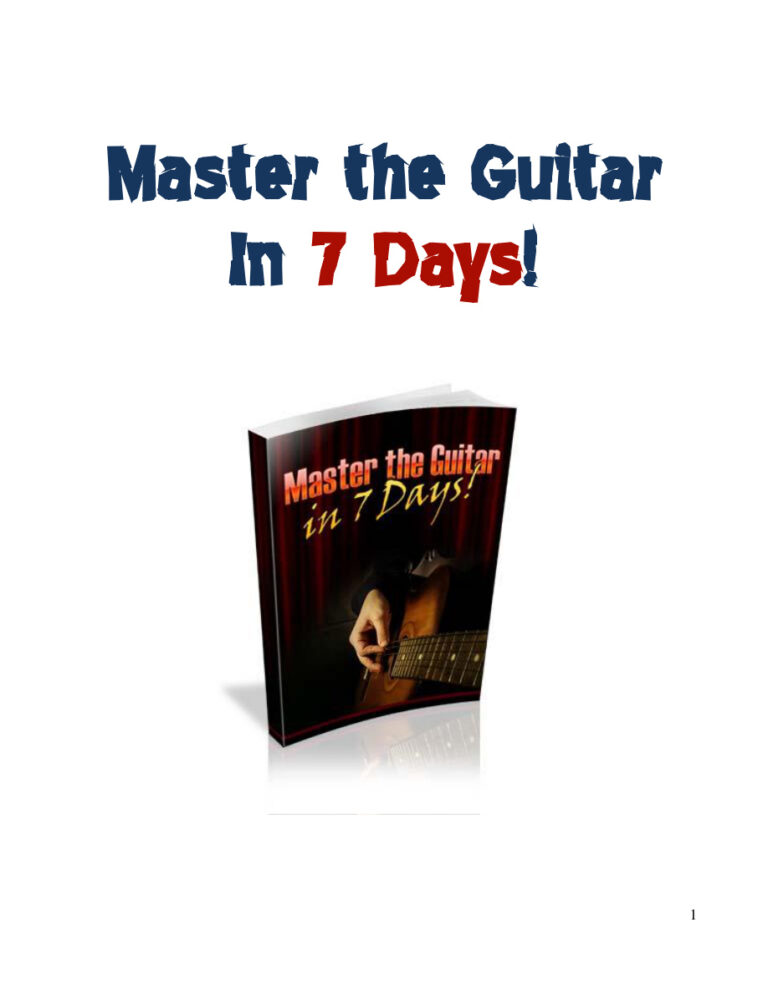 Master the Guitar in 7 Days PDF Download – Unknown Author
