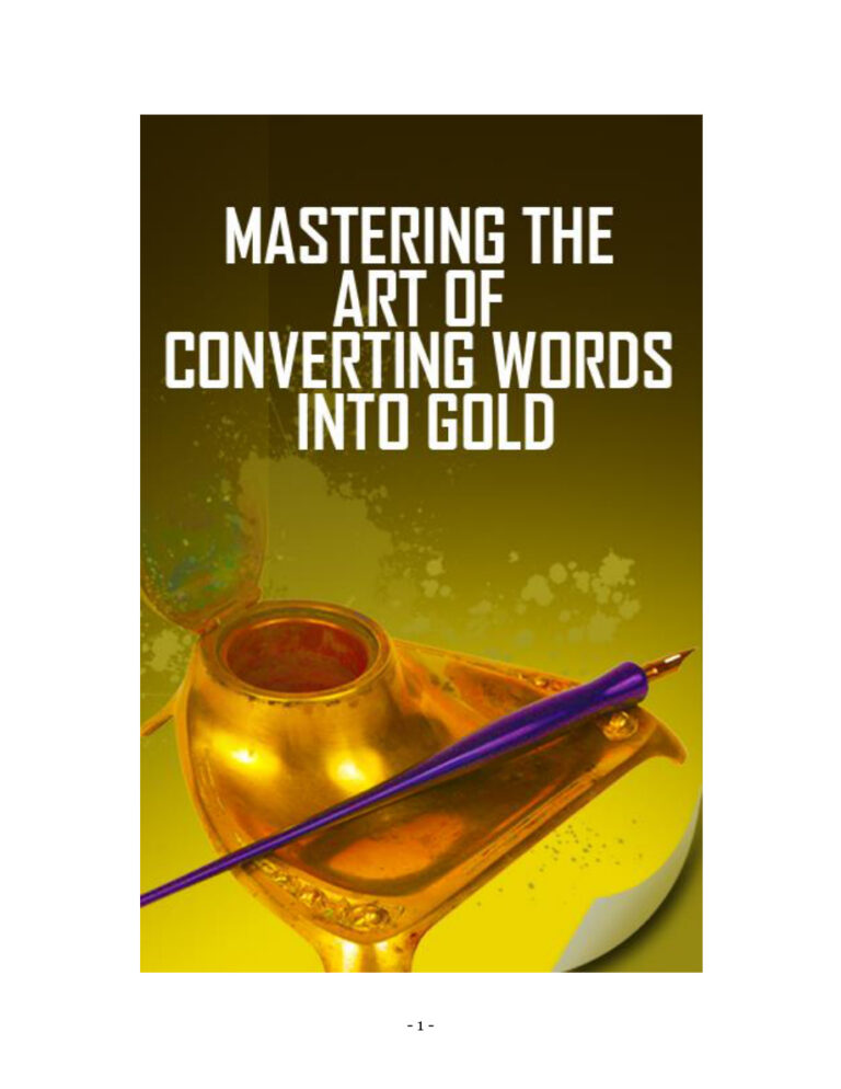 Mastering the Art of Converting Words into Gold PDF Download – Unknown Author