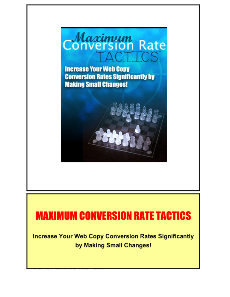 Maximum Conversion Rate Tactics PDF Download – Unknown Author