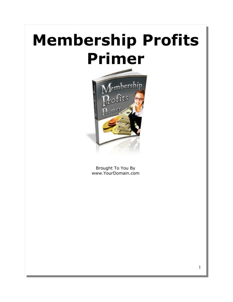 Membership Profits Primer PDF Download – Unknown Author