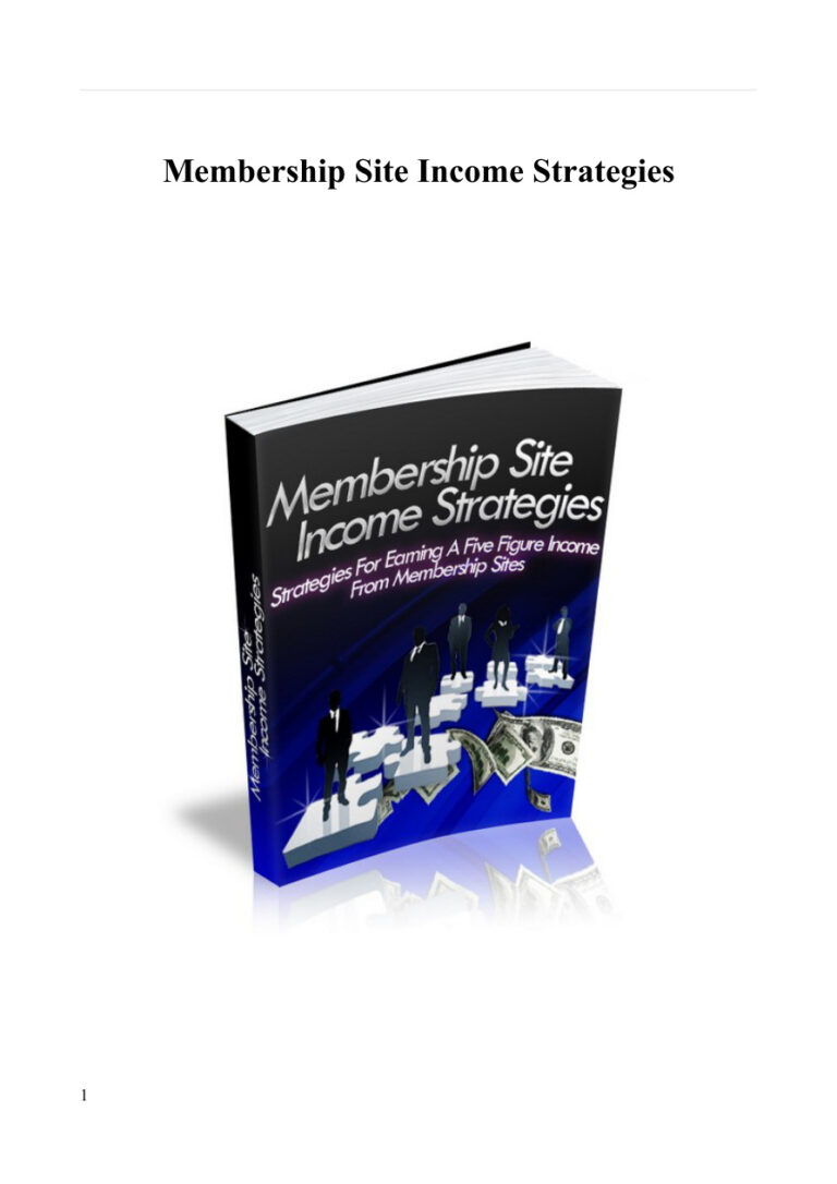 Membership Site Income Strategies PDF Download – Unknown Author