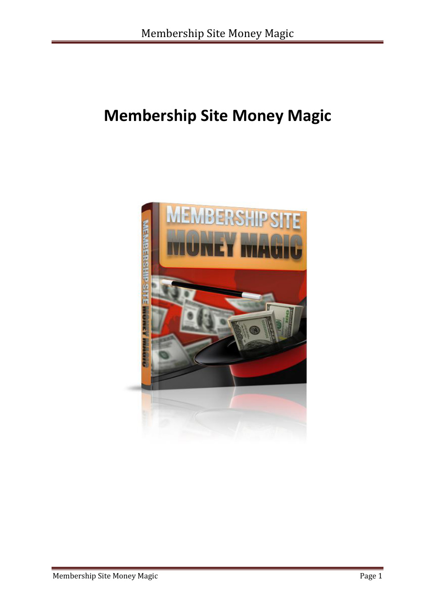 Membership Site Money Magic PDF Download