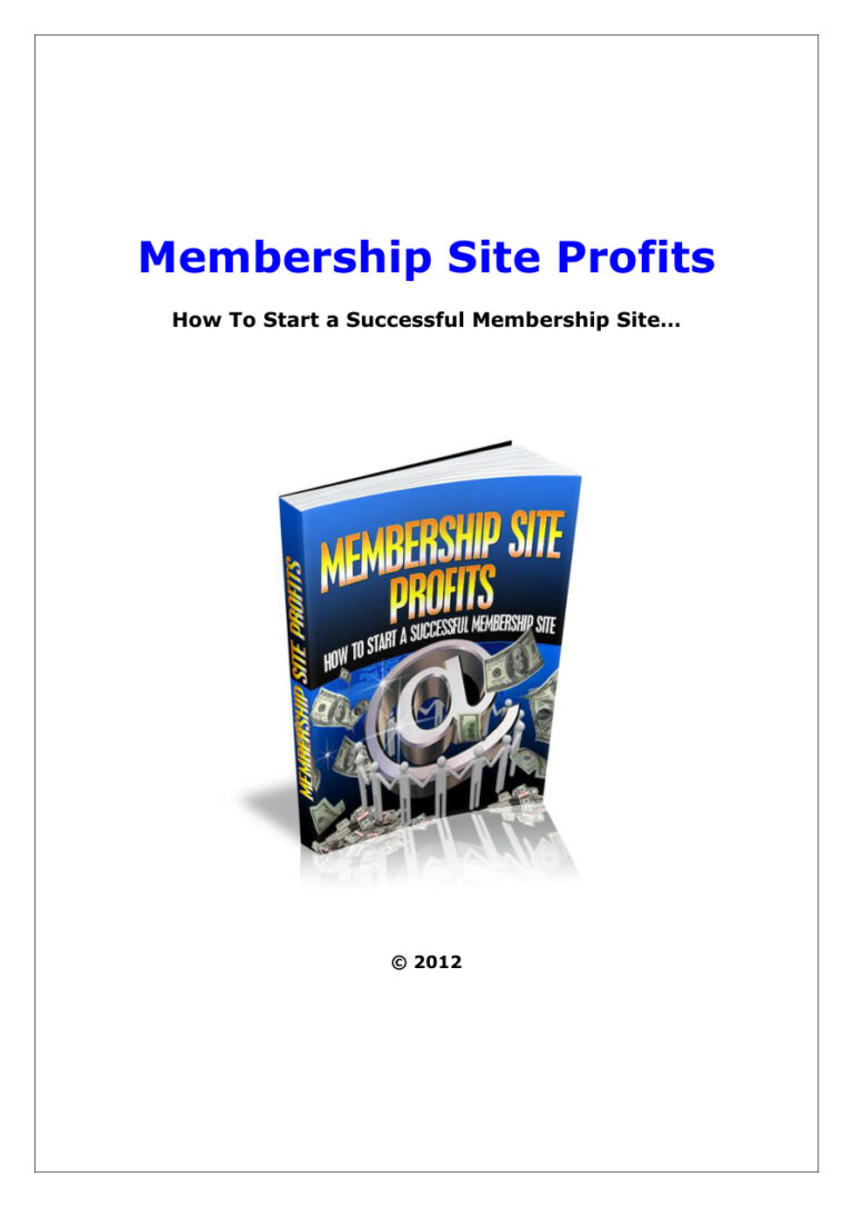 How to Start a Successful Membership Site PDF Download – Unknown Author