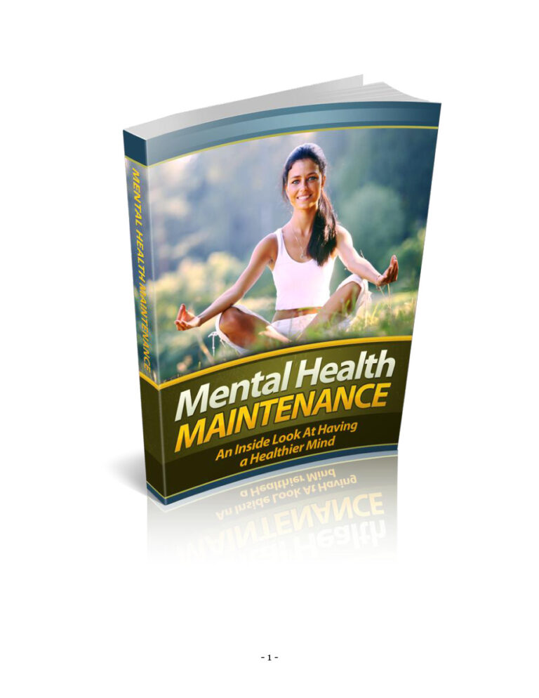 Mental Health Maintenance PDF Download – Unknown Author