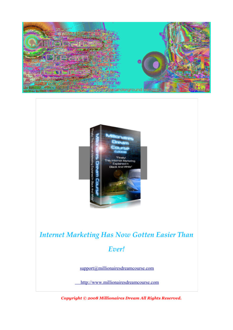 Millionaire’s Dream Course PDF Download – Unknown Author