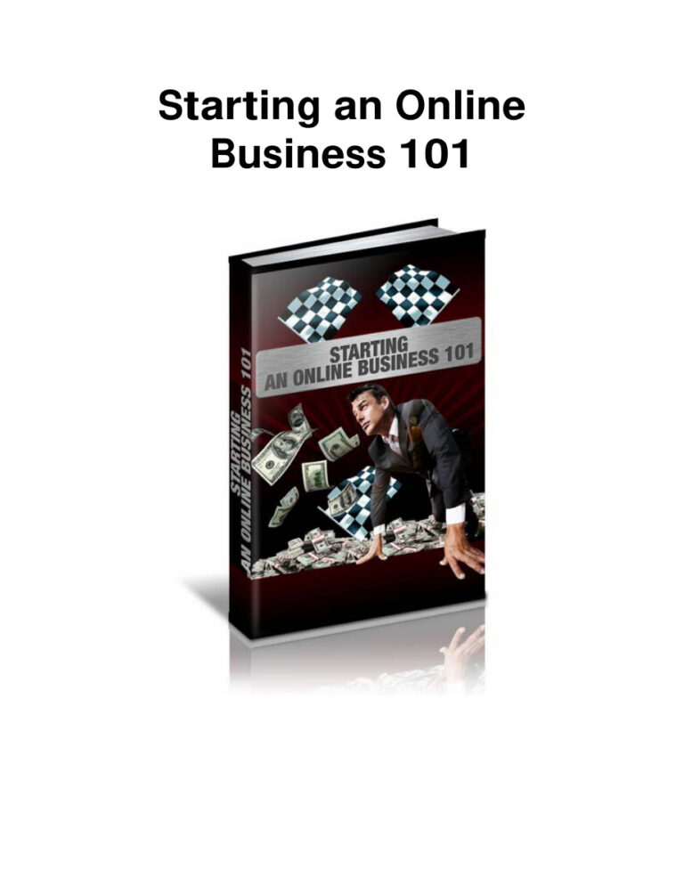 Starting an Online Business 101 PDF Download – Unknown Author