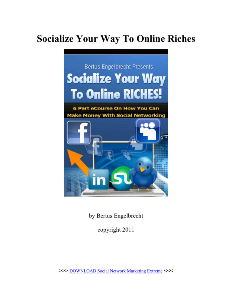 Socialize Your Way to Online Riches PDF Download – Unknown Author
