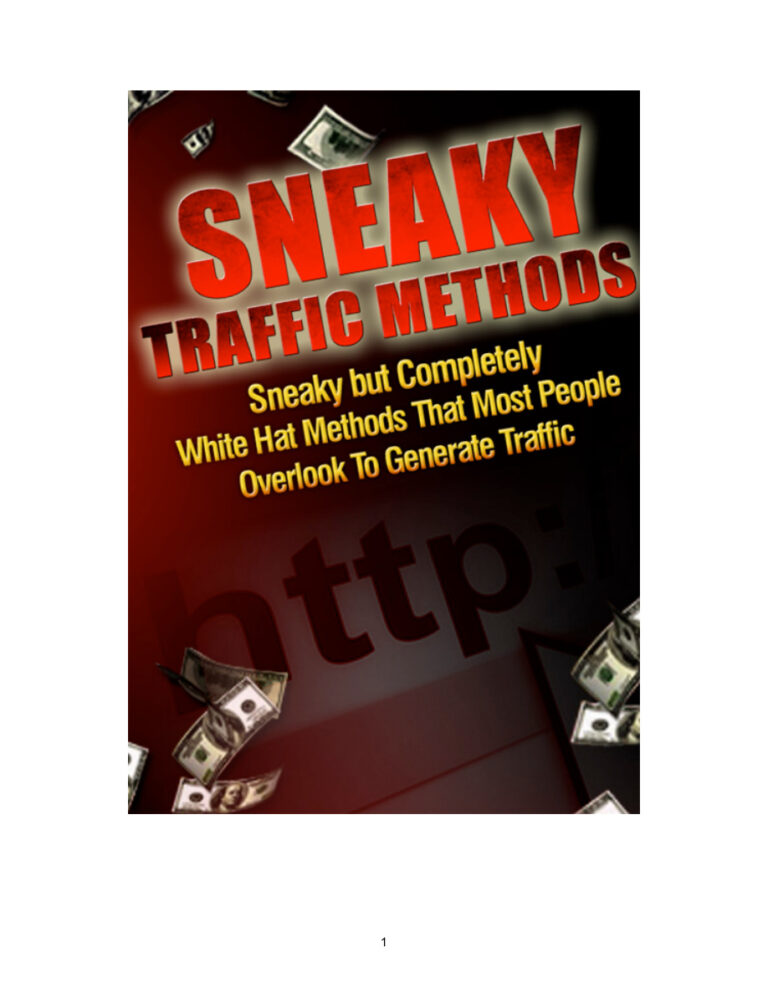 Sneaky Traffic Methods PDF Download – Unknown Author