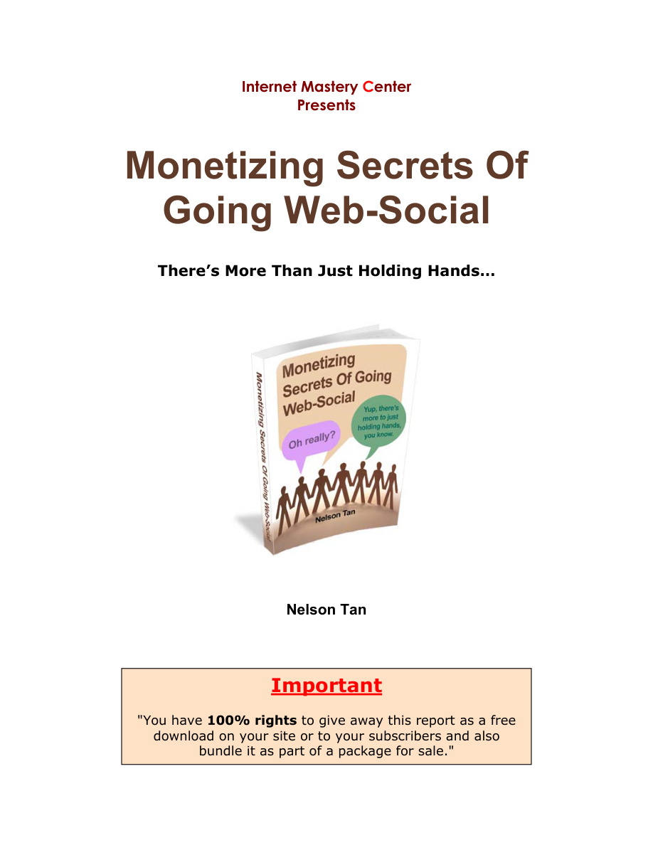 Monetizing Secrets of Going Web Social PDF Download
