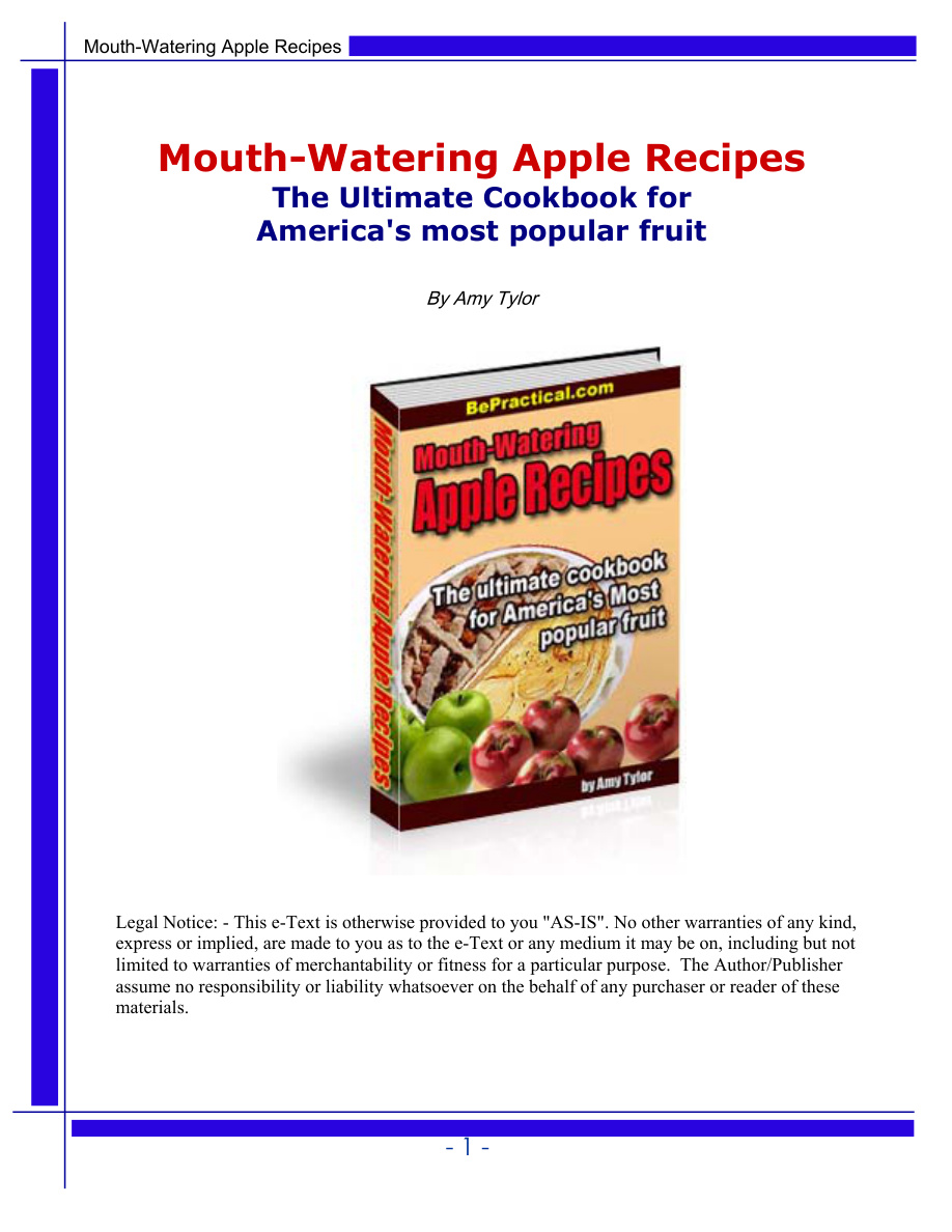 Mouth-Watering Apple Recipes PDF Download