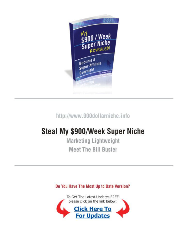 My $900 Week Super Niche Revealed PDF Download – Unknown Author