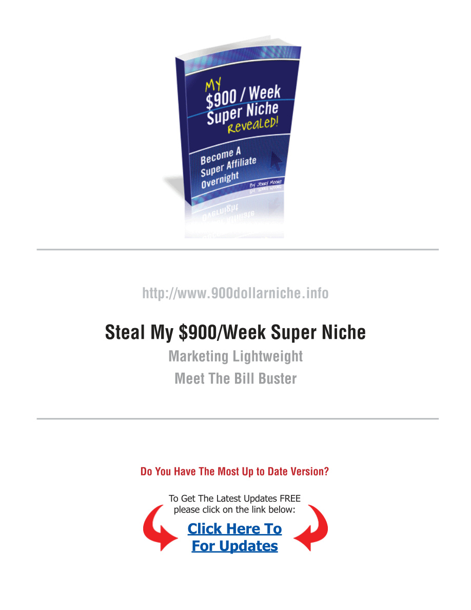 My $900 Week Super Niche Revealed PDF Download