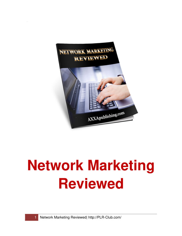 Network Marketing Reviewed PDF Download – Unknown Author