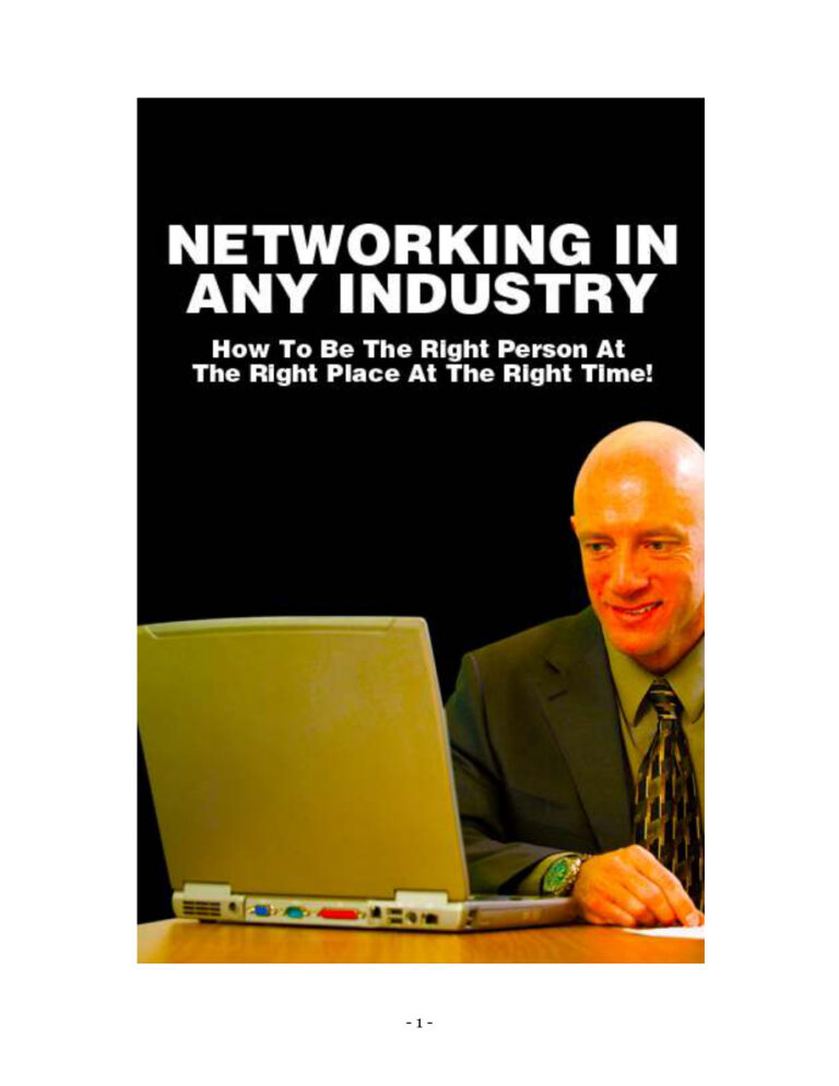 Networking in Any Industry PDF Download – Unknown Author