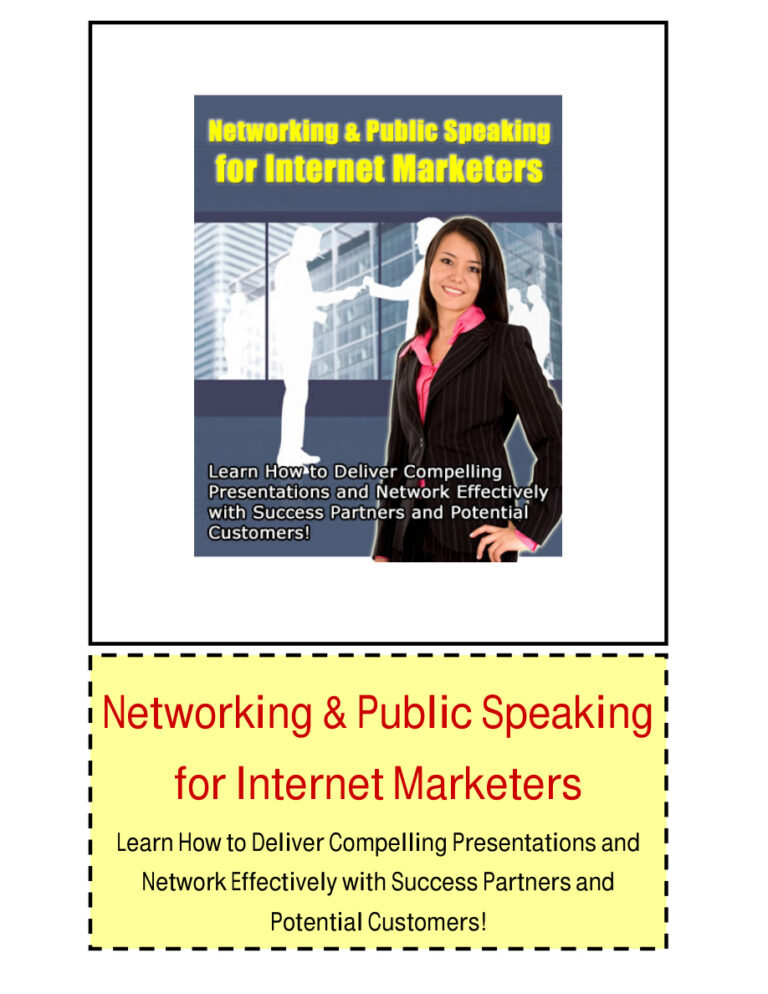 Networking & Public Speaking for Internet Marketers PDF Download – Unknown Author