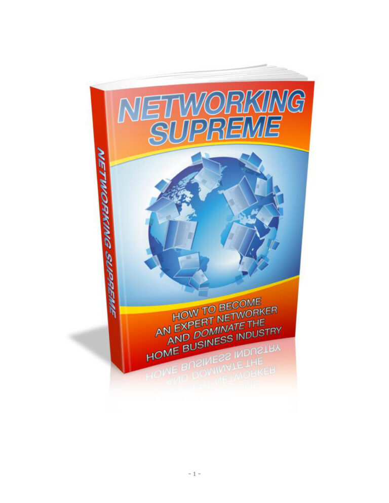 Networking Supreme PDF Download – Unknown Author