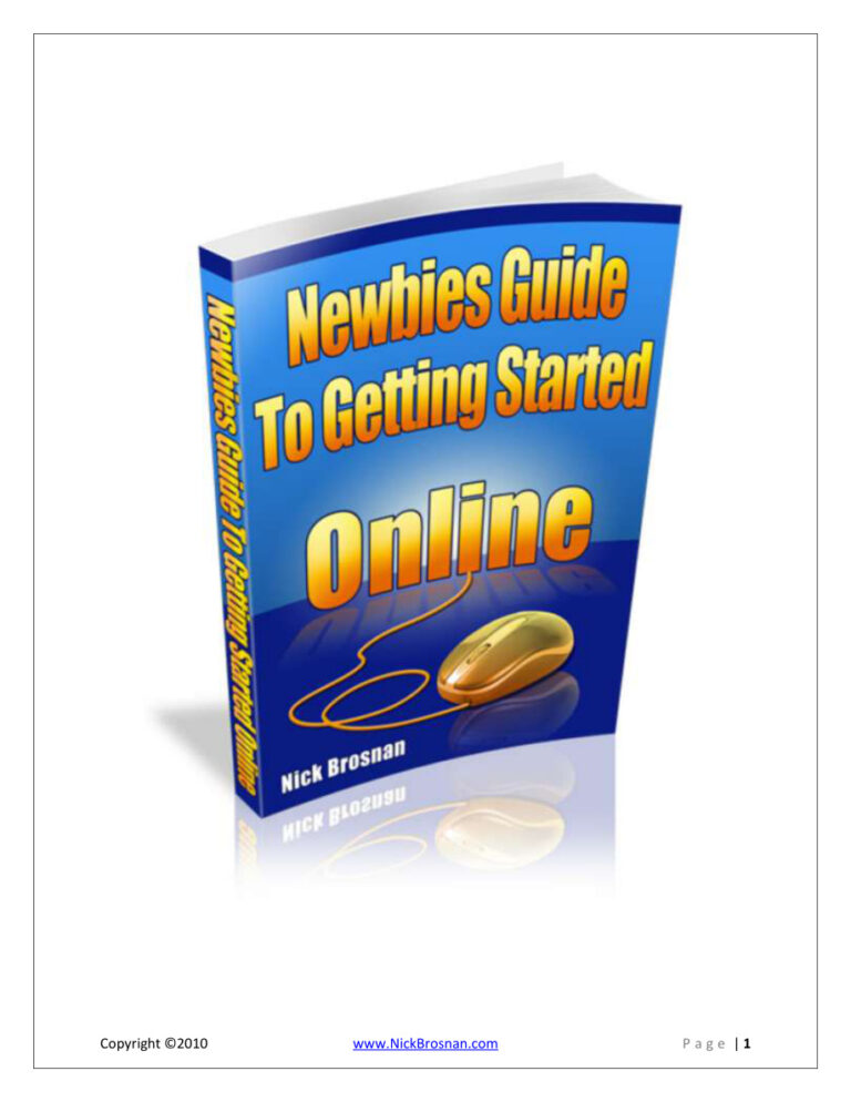 Newbie’s Guide to Getting Started Online PDF Download – Unknown Author