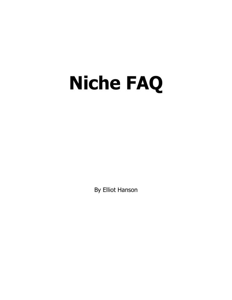 Niche Frequently Asked Questions PDF Download – Unknown Author