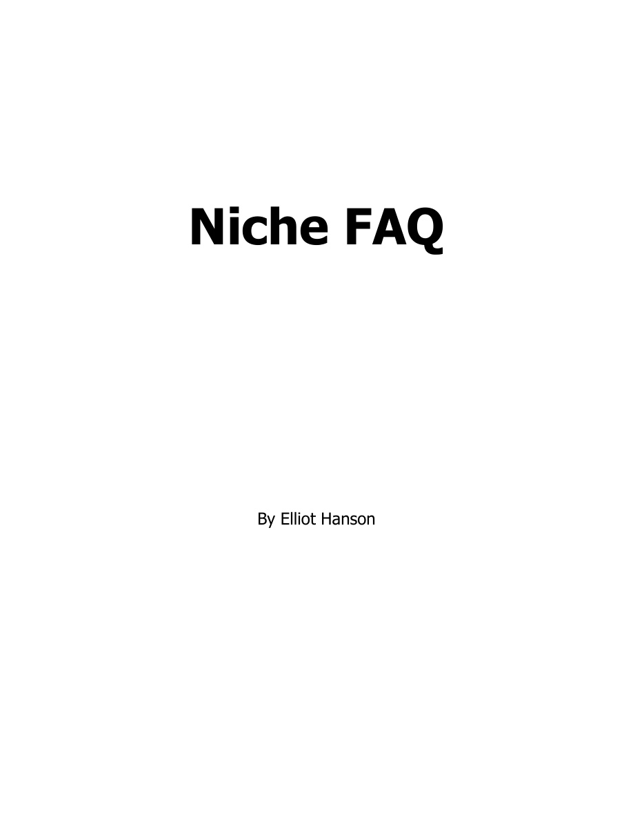 Niche Frequently Asked Questions PDF Download